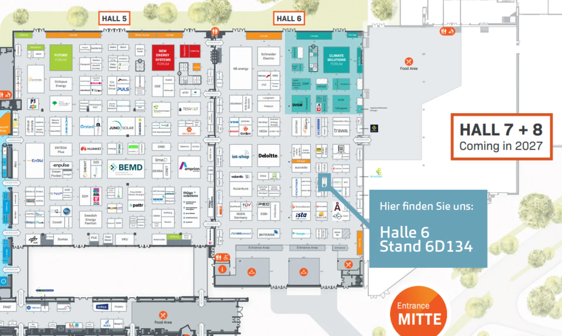 Messe E-World Hallenplan Ausschnitt
