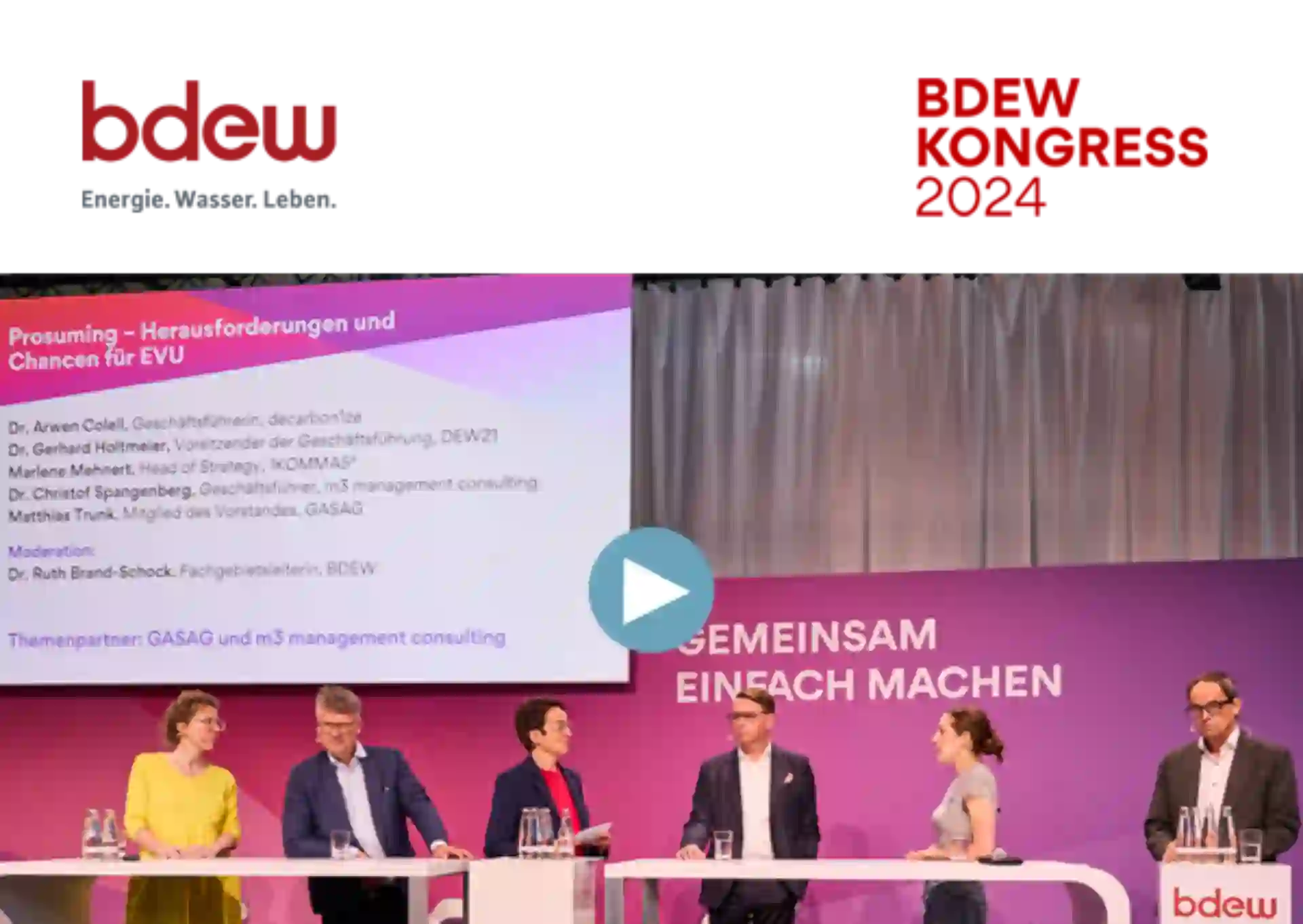 Video des Prosumer Panels vom BDEW Kongress 2024